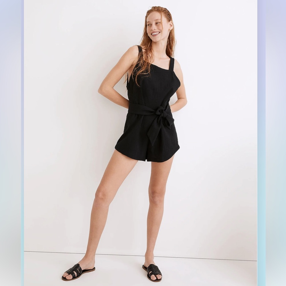 Madewell Lightestspun Tie-Waist Cover-Up Romper